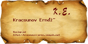 Kracsunov Ernő névjegykártya